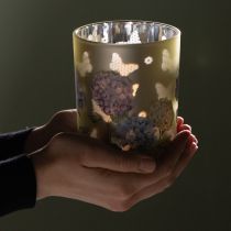 Artikel Elegante kaarsenhouder met bloemmotieven voor een gezellige kamerdecoratie, 12,5 cm, 2 stuks.