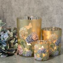 Artikel Elegante kaarsenhouder met bloemmotieven voor een gezellige kamerdecoratie, 12,5 cm, 2 stuks.