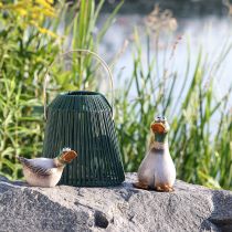 Artikel Eenden decoratieve keramiek veer drake bruin groen L15cm 2 st