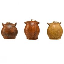 Artikel Schattige uilenhangers - Rustieke bruine tinten, 5,6 cm - Perfecte decoratie voor herfst en Kerstmis - Pakket van 3