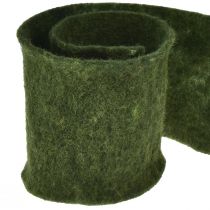 Artikel Vilten lint wollint knutselvilt viltrol donkergroen 15cm 5m