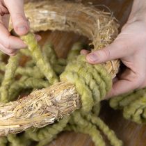 Artikel Zacht Mirabell viltkoord, wol, groen, 25 meter decoratief lint voor bloemschikken, decoratie, knutselen en doe-het-zelfprojecten