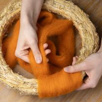Artikel Wolkoord, gevilt wol, oranje, 2 meter, voor knutselen, binden en decoreren.