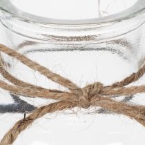 Artikel Decoratieve flesvaas, glas en hout, 23x12x19,5 cm, 2 stuks