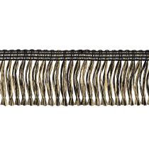 Artikel Zwart-gouden franjeband 4 cm x 25 m - Ideaal voor kransdecoratie, rouwlint en vintage accessoires