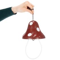 Artikel Metalen voederstation, met vliegenzwammotief, hangend, rood en wit, 25,5 cm
