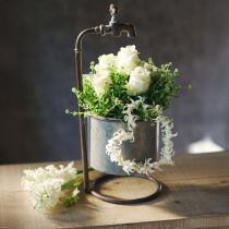 Artikel Tuindecoratie metalen plantenbak met kraan Ø16,5cm H42cm