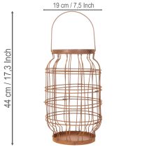 Artikel Tuinlantaarn, metaal, roestige afwerking, handvat, vintage, Ø19,5 cm
