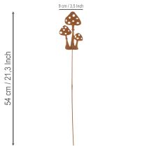 Artikel Tuinpaal, verweerd staal, decoratieve paal met vliegenzwammotief, 15 cm, 6 stuks