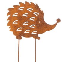 Artikel Tuinpaal met egelmotief en roestpatina, decoratieve tuinpaal 20 cm