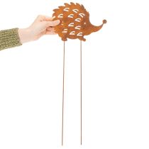 Artikel Tuinpaal met egelmotief en roestpatina, decoratieve tuinpaal 20 cm