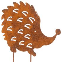 Artikel Tuinpaal met egelmotief en roestpatina, decoratieve tuinpaal 20 cm