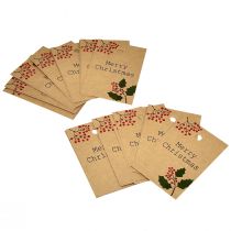 Artikel Cadeaukaartjes Merry Christmas papier naturel bruin 8,5×5,5cm 20 st