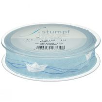 Artikel Cadeaulint blauw scheepsdecoratielint maritiem 25mm 20m