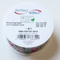 Artikel Cadeaulint met bloemenmotief voor een elegante cadeauverpakking, 15 meter