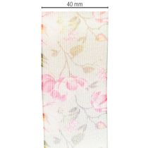 Artikel Cadeaulint met bloemenmotief voor een elegante cadeauverpakking, 15 meter