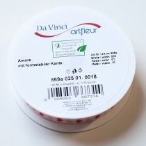 Artikel Cadeaulint met hartjes, ideaal voor creatieve verpakkingsideeën en persoonlijke cadeaus, 2,5 cm breed, 15 m lang