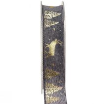 Artikel Cadeaulint lavendel goud Kerst hert 25mm 15m