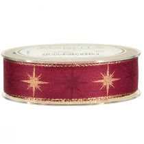 Artikel Cadeaulint sterlint decoratief lint rood goud B25mm L20m
