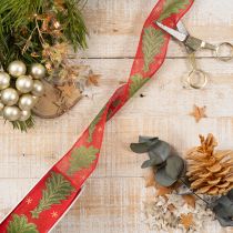 Artikel Kerstboom van cadeaulint met sterren, 40 mm, 15 m