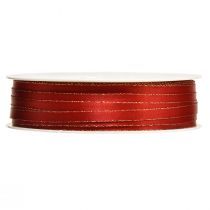 Artikel Cadeaulint Kerst satijnen lint rood goud B6mm L50m