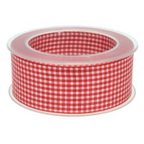 Artikel Cadeaulint met rand 40mm 20m rood geruit