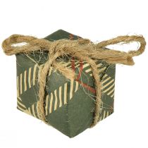 Artikel Papieren geschenkdoosjes miniset, rood-groen-naturel, 2,5x3 cm 18 stuks - Kerstdecoratie