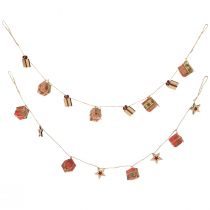 Artikel Slinger Kerstcadeaus en Sterren Rood Naturel Groen 100cm 2st