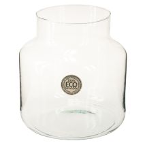 Artikel Glazen vaas ronde bloemenvaas groot 100% gerecycled glas H20 Ø17cm