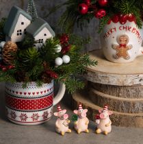 Artikel Decoratief geluksvarkentje met geluksamuletten, 5 cm, 6 stuks
