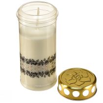 Artikel Grafkaarsenrand wit goud zwart Ø7cm H18cm 77h