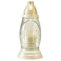 Artikel Graflicht glazen vaas retro graflantaarn helder wit goud Ø11cm H26,5cm
