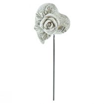 Artikel Grafplug hart gedenkplug roos gietsteen 5,5cm 6 st