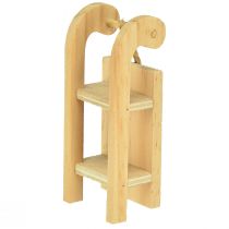 Artikel Houten slee miniatuur, rood-naturel, 4x8,5 cm, set van 6 - Kerstdecoratie