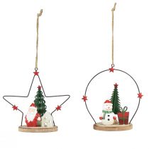 Artikel Decoratieve hanger Kerstman Sneeuwpop Ster H13cm 2st
