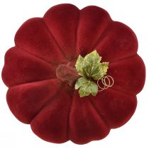 Artikel Herfstdecoratie pompoen geflockt rood bordeaux - pompoendecoratie voor een unieke herfstsfeer 32cm