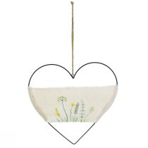 Artikel Hart metalen ring lus decoratieve ring om op te hangen met wilde kruiden B31,5cm 2st