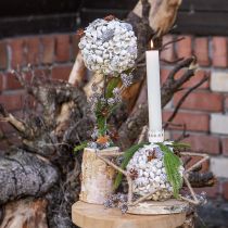 Artikel Houten decoratieboom winterdecoratie berk eikels kegels wit H40cm
