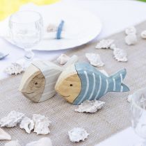 Artikel Houten vistafeldecoratie visstandaard hout 15×8cm 2 st