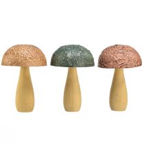 Artikel Houten paddenstoelen decoratieve paddenstoelen herfstdecoratie hout assorti 11×7,5cm 3st