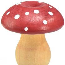 Artikel Houten Paddestoelen Decoratieve Paddestoelen Houten Vliegenzwam Rood Oranje 5cm 9 st