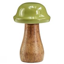 Artikel Houten paddestoelen decoratieve paddestoelen hout grijs groen Ø6cm H10cm 2st