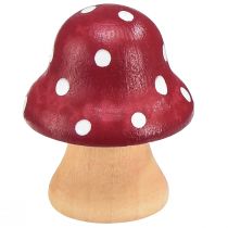 Artikel Houten Paddestoelen Decoratieve Paddestoelen Hout Mini Paddestoeltjes Rood Oranje 4cm 12 st