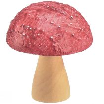 Artikel Houten paddenstoelen decoratieve paddenstoelen tafeldecoratie herfstrood naturel 5×6cm 9st
