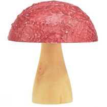 Artikel Houten paddenstoelen decoratieve paddenstoelen tafeldecoratie herfstrood naturel 5×6cm 9st