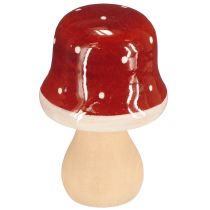 Artikel Houten paddenstoelen, decoratie, hout, FSC, roodbruin, H6,5/7 cm, 4 stuks
