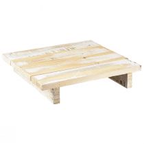 Artikel Houten dienblad houtdecoratie vintage bruin wit 24x24cm