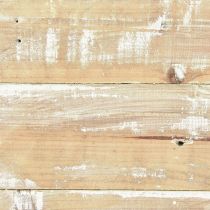 Artikel Houten dienblad houtdecoratie vintage bruin wit 24x24cm