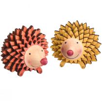 Artikel Egel decoratief houten decoratiefiguur herfst oranje geel 8×7×6cm 4st
