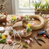 Artikel Bloemisterijstrokrans voor creatieve deurkransen en seizoensdecoratie 25/4cm 2 stuks